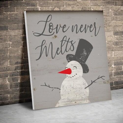 Framed Love Never Melts Christmas Decor Poster Canvas Paintings Wall Art Canvas Prints Pictures Kids Room Home Decor Inner Frame