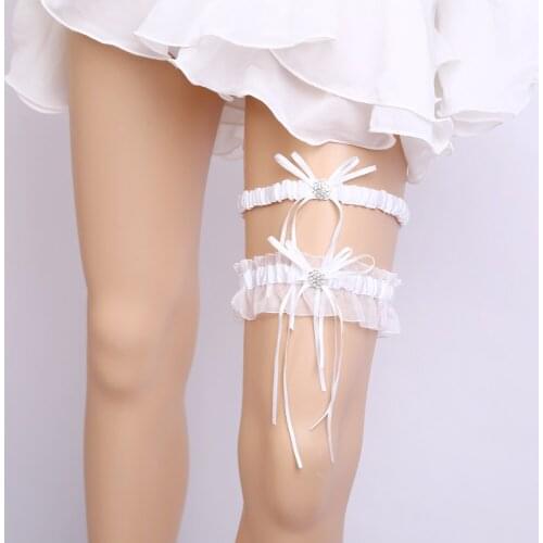 NEW Wedding Bridal Lace Pearls Garter Bowknot Trim Bride Night Party Theme Dress Wedding Party Gift Favor