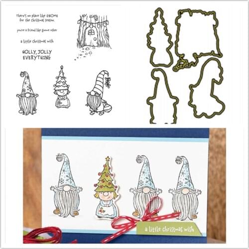Christmas Dwarf Metal Cutting Die And Stamp Set For DIY Scrapbooking Album Paper Card Handmade Decoration Craft Template