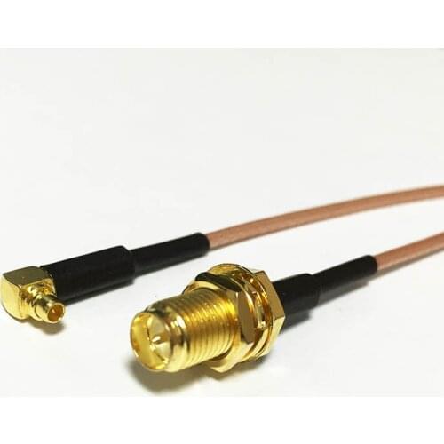 New Modem Connexion Cable RP-SMA Female Jack nut Switch MMCX Male Plug Right Angle Pigtail Connector RG178 Cable 15CM 6inch