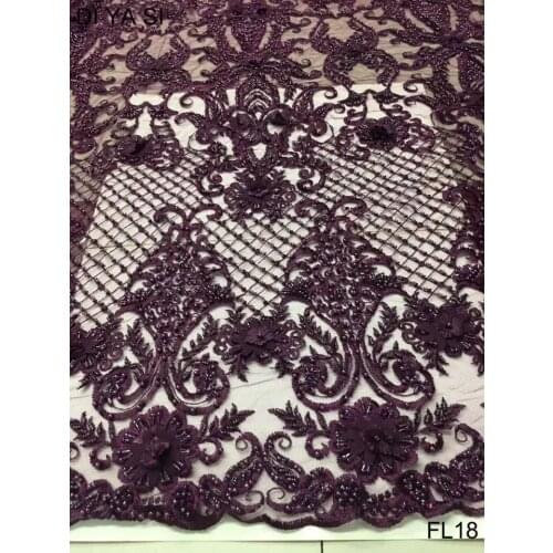 New pattern 5yards/bag J,L01# Handmade beads in purple wedding cloth for bridal wedding dress/sawing Free shipping