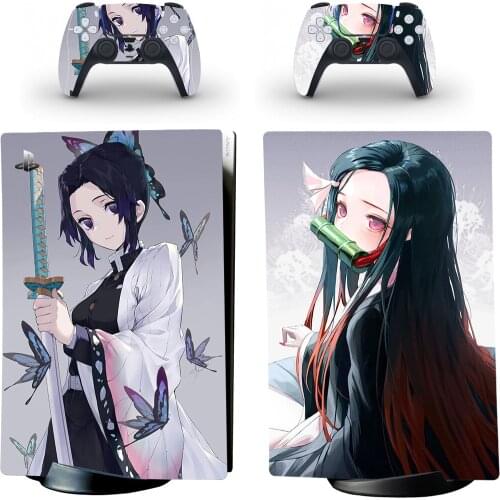 New Anime Demon Slayer PS5 Digital Skin Sticker Decal Cover for PlayStation 5 Console and 2 Controllers PS5 Skin Sticker Vinyl