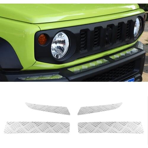 For Suzuki Jimny 2019+ Car Front Bumper Trim Styling Auto Moldings 4pcs/set Aluminum Alloy Car Accessories