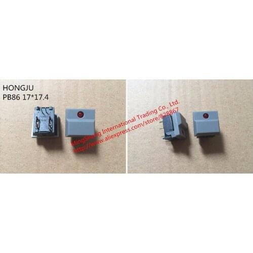 Original new 100% button switch stage light 512 console button switch 17*17 grey wide handle red light PB86