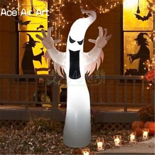 Customized outdoor led inflatable standing ghost,air blown Halloween scary spooky ghost spirit for party and yard