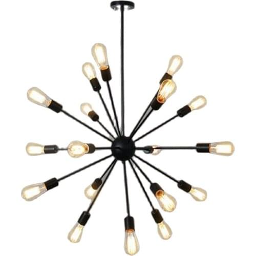 Vintage Industry Black Iron Pipe Led E27 Pendant Light for Dining Room Restaurant Bar Shop Decor Lamps 12/16/18/20 heads 1542