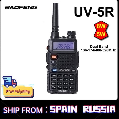 Baofeng UV-5R Walkie Talkie Professional CB Ham Portable Radio UV5R Transceiver 136-174MHz/400-520MHz Handheld Radio For Hunting