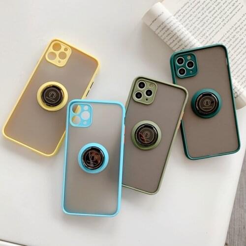 Transparent Phone Holder Cases for iPhone 11 Pro XR XS Max 6 6s 8 7 Plus 8plus Candy Soft Silicone Back Cover With Finger Ring