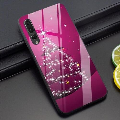 Christmas Tempered Glass Phone Case for Huawei P20 Lite Cover P10 P30 Pro P Smart Mate 20 Honor 7A 3GB 9 10 Y6 Y9