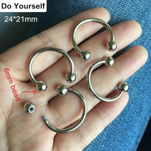 25 pcs Silver Color Ring With Ball 24*21mm,Openable Ring With Ball For Hat or Clothing Decoration - Free Shipping