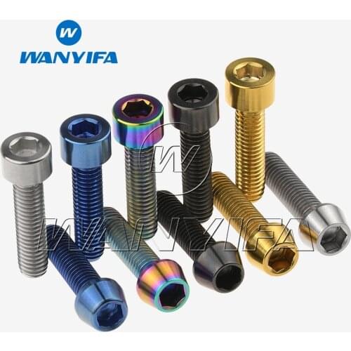 Wanyifa Titanium Bolts M6x25mm Hex Allen Screws for Bicycle V Brake Screw 4pcs