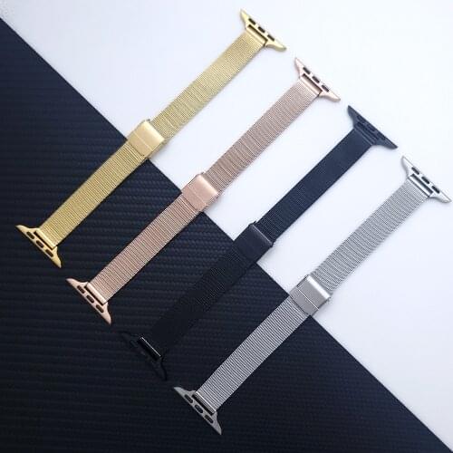 Slim Metal Stainless Steel Bracelet For iWatch 40mm 38mm 44mm 42mm Women Mesh Watchband For Apple Watch Series 6 SE 5 Strap Band