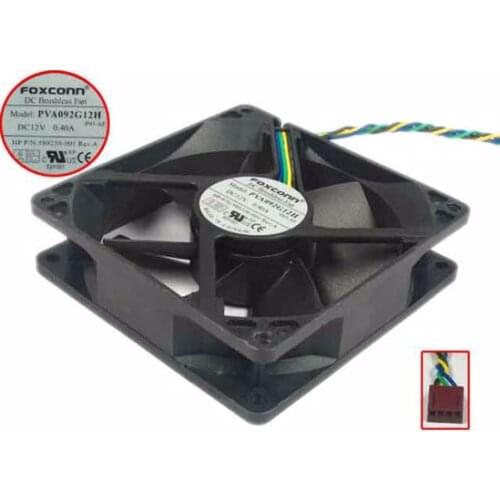Foxconn PVA092G12H P03 DC 12V 0.40A 4-Wire 92X92X25mm Server Cooling Fan