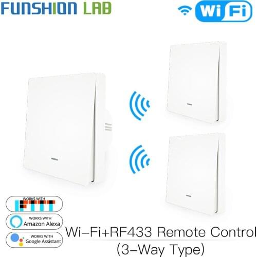 WiFi Smart Wall Light Switch RF433 Push Button Transmitter Smart life Tuya App Remote Control Works with Alexa Google Home