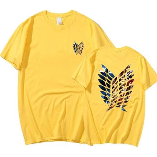 Japan Summer Anime Attack On Titan Men T-shirt Tops T-shirt Crew Neck Fitted Soft Manga Tee Shirt Clothes harajuku