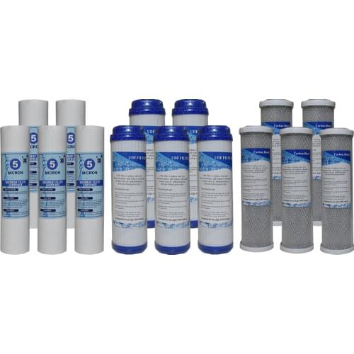 Water Replacement Pre-Filter SET 3 Stage Whole House Water Filter PP Sediment Carbon Filter Cartridge Reverse Osmosis X5 SET