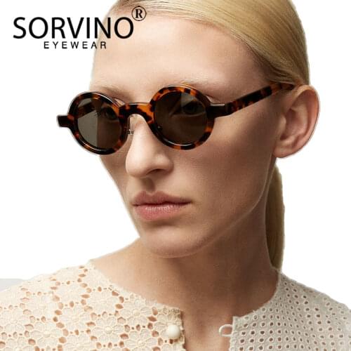 SORVINO Retro Small Red Round Sunglasses Brand Designer 2020 Women Unique Ladies Fashion Tiny Circle Sun Glasses Shades SVN54