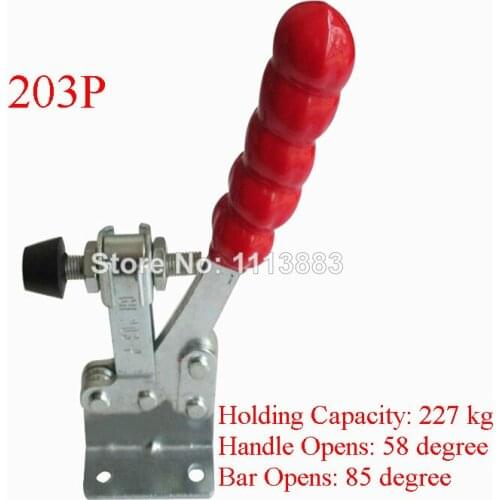 3PCS 227KG 500LBS U Bar Flanged Base Long Handle Horizontal Toggle Clamp 203P
