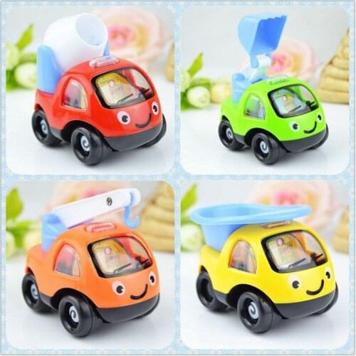4 Styles Creative Pull Back Cartoon Engineering Model Car Diecast Car Toys Vehicles Toy Cars For Children Ramdon Style