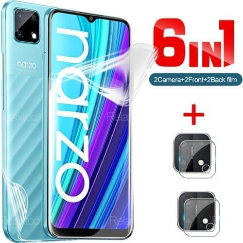 6 in1 Front+Back Hydrogel Film For Oppo Realme Narzo 30A C25 On Realmi 30 25 A C Relme25 Narzo30a Protector Phone Camera Glass