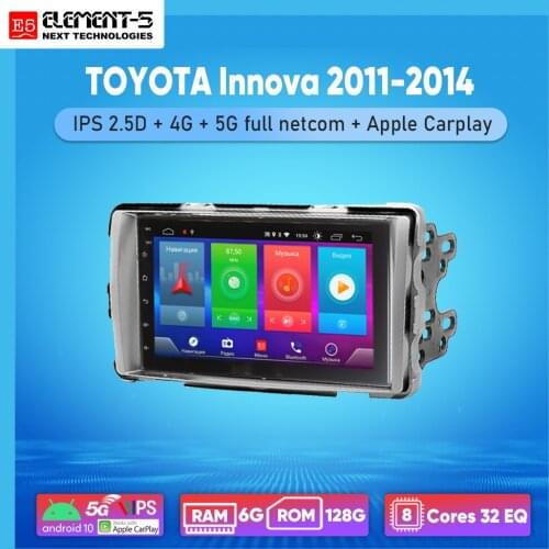 ELEMENT-5 7" 2G+32G Android 8,9,10 4G WIFI RDS DSP Car Radio For TOYOTA Innova 2011-2014, Navigation GPS HIFI