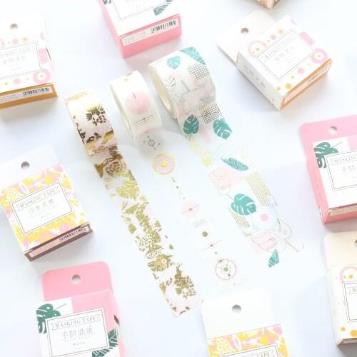 Domikee cut creative foil cartoon school diary planner decoration washi tape stationery,kawaii student DIY craft paper tape