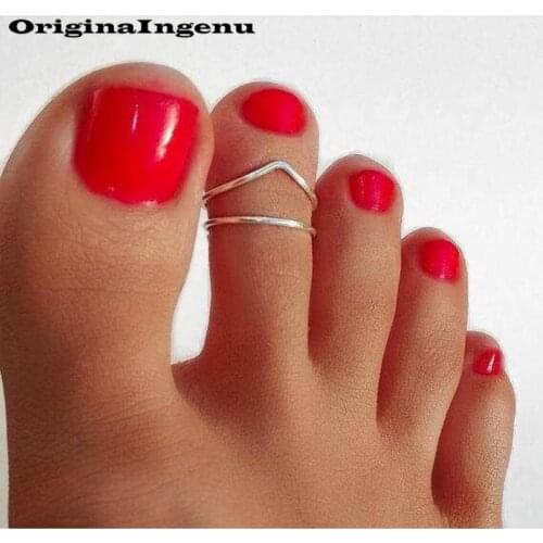 Grillz Jewelry izable Handmade Adjustable Exquisite Chevron Toe Ring 15mm Hoop Rings for Women Foot Jewelry