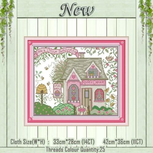 House Cabin decor scenery paintings counted printed on the canvas DMC 11CT 14CT kits DIY Cross Stitch embroidery needlework Sets