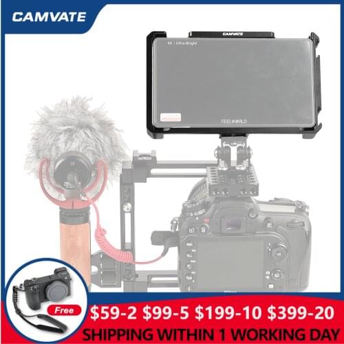 CAMVATE Directors Monitor Cage Bracket With Shoe Mount & ARRI Locating Pins Exclusively For FeelWorld LUT6 & LUTS6 6" Monitors