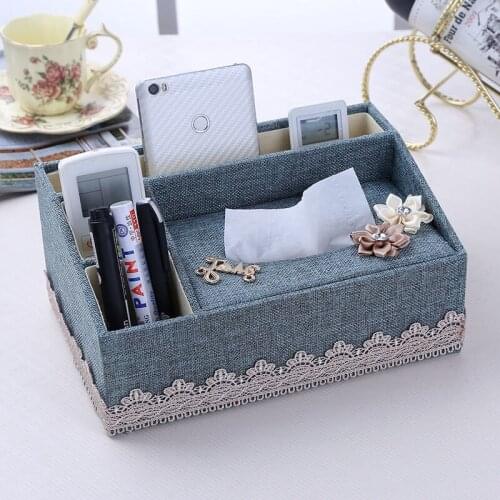 Multi-function Tissue Box PU Leather Table Napkin Dispenser Case Business Office Hotel Room Remote Control Cellphone Storage Box