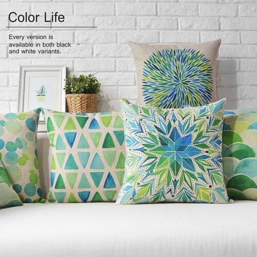 Nordic Style Cushion Cover Decorative Pillows Cases Green Triangle Throw Pillow Cover Linen Geometric Cushion Cover For Sofa