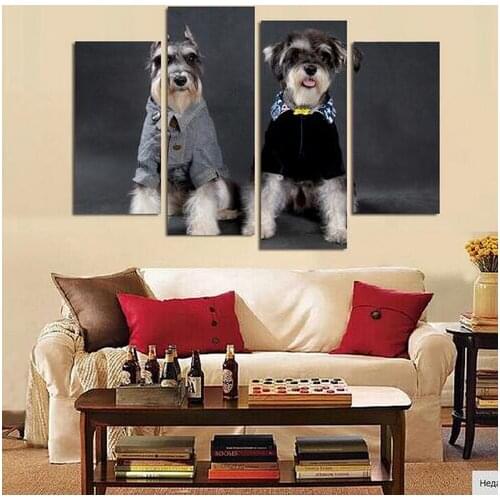 New No Frame 4 Piece 2017Rena Snow Dogs HD Wall Picture Decorative Art Print Painting On Canvas For Living Room Home Decoration