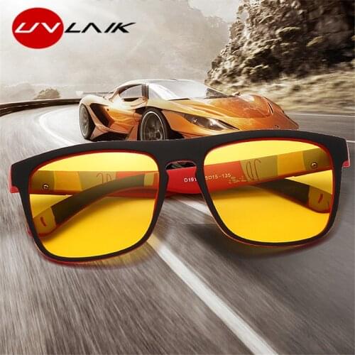UVLAIK Night Vision Glasses Men Women Polarized Sunglasses Yellow Lens Anti-Glare Goggle Night Driving Sun glasses UV400 Eyewear