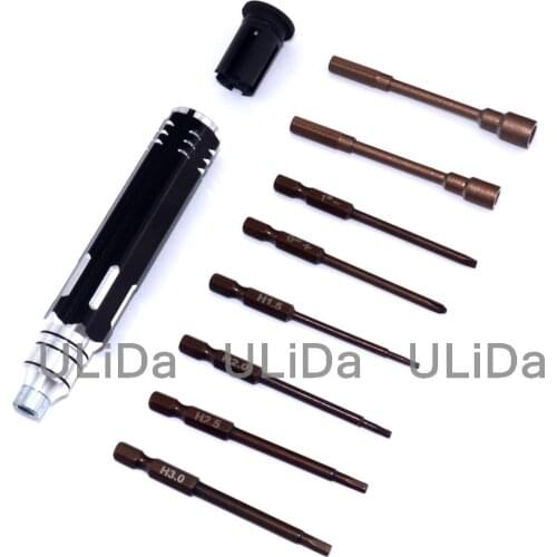 One Set 8 in 1 Pocket Screwdriver Kit Phillips Hexagon Socket RC Repair Tools For Remote Control Cars Airplane Quadcopter Drone