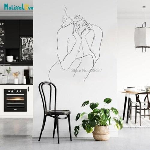 One Line Art Woman Spa Minimalist Mordern Living Room Home Decor Removable Vinyl Wall Stickers BD663