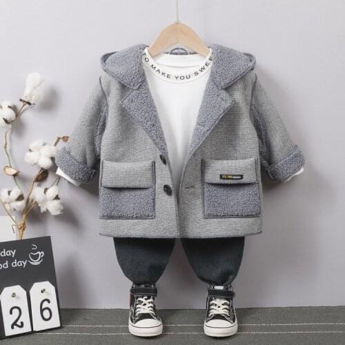 Boys' Coat 2020 New Childrens Thick Winter Clothes for Childrens Lambswool Childrens Clothing