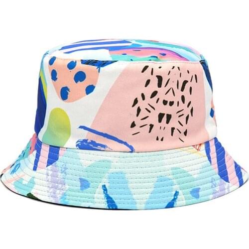 Unisex Harajuku Bucket Hat Graffiti Female Mens Fishing Fisherman Hat Summer Outdoor Panama Hip-Hop Hats Women
