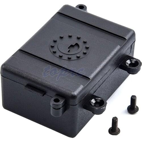 RC Car Radio Receiver Box Black Plastic for 1/10 1:10 Axial SCX10 D90 D110 RC Crawler Car