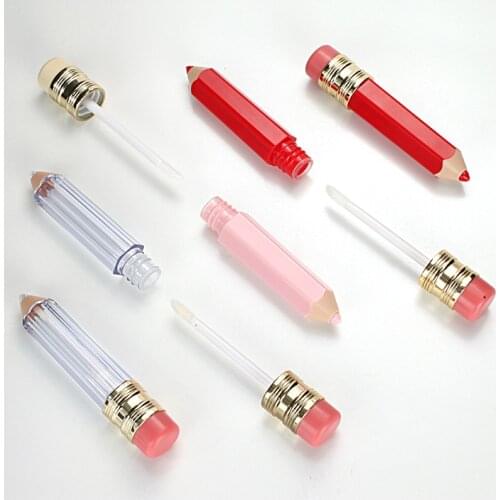 10pcs 5ml Empty Lip Gloss Tube Container Clear Lip Balm Tubes Pencil Shape Lipstick Fashion Refillable Bottles Lipgloss Bottles