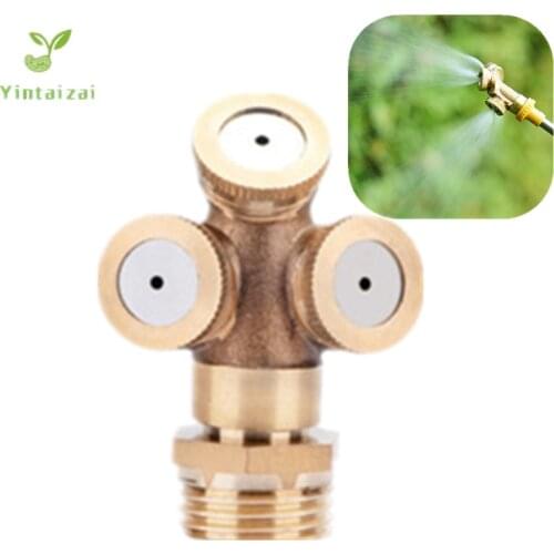 1/2" 3-head Agricultural Atomization Misting Nozzle Sprayer Lawn Garden Sprinkler Irrigation Gardening Cooling Nozzle