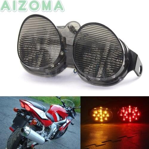 Motorcycle LED Integrated Brake Light For Yamaha YZF R6 2001-2002 Rear Taillight w/ Amber Blinker Signal Lights Twins Taillamp