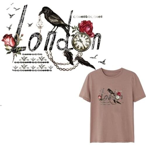 DIY Bird Patch Stickers For Clothes Flower Iron On Patches Applique Embroidery Heat Transfers Thermocollants T-shirt Decor