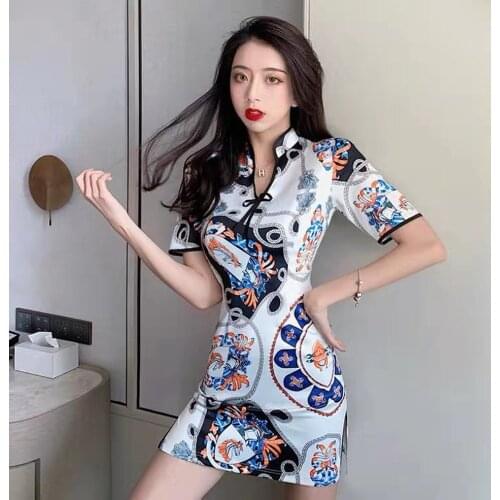 Vintage Plus Size Chinese Qipao Dresses for Women Traditional Dresses Floral Slim Dress Qipao for Women Party Cheongsam Wedding