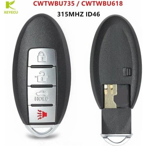 KEYECU Replacement Remote Key Fob 315MHz ID46 for Nissan Maxima Sentra,for Infiniti M35 M45 CWTWBU735 / CWTWBU618