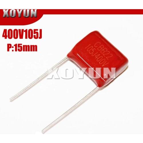 10PCS 400V105J 105J400V Pitch 15MM 400V 105J 1UF CBB Polypropylene film capacitor