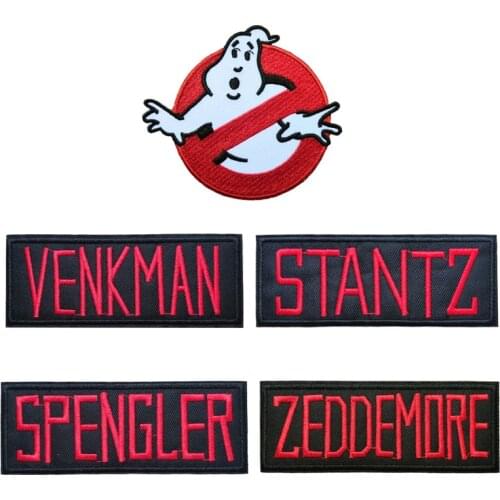 10 pcs Cartoon Ghostbuster Embroidered Iron n Patch, Halloween Cosplay Badge, Children Kids Jacket Clothing Applique DIY