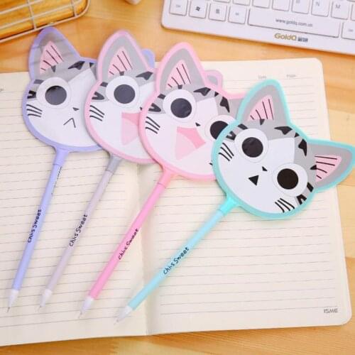 Jonvon Satone 20 Pcs Cat Fan Neutral Pen Cute Creative Fan Pens Korean Stationary For Writiing Student Childrens Stationery