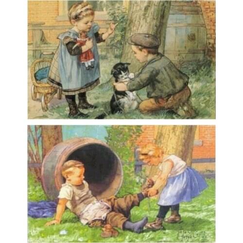 5D Diy Diamond Painting Cross Stitch Children Old School Rhinestones Full Square Diamond Embroidery Dog Mosaic Needlework GH246