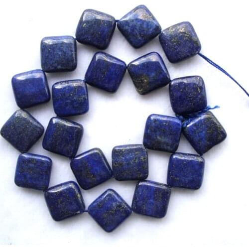 Natural Lapis Lazuli Flat Diamond shape 16*16mm Loose Beads For Jewelry Making DIY Bracelet Necklace Earrings