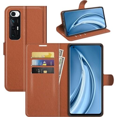100pcs Flip Wallet Magnet Kickstand Case Litchi PU Leather Cover Card Slots For Xiaomi Mi 11 Ultra Note 10 Pro 10i 10S 10T Lite